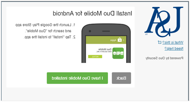 在您的设备上安装Duo Mobile应用程序的截图